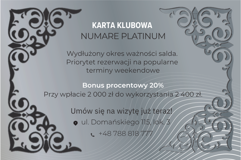 Karnet Klubu Numare — Platinum — Numare Opole