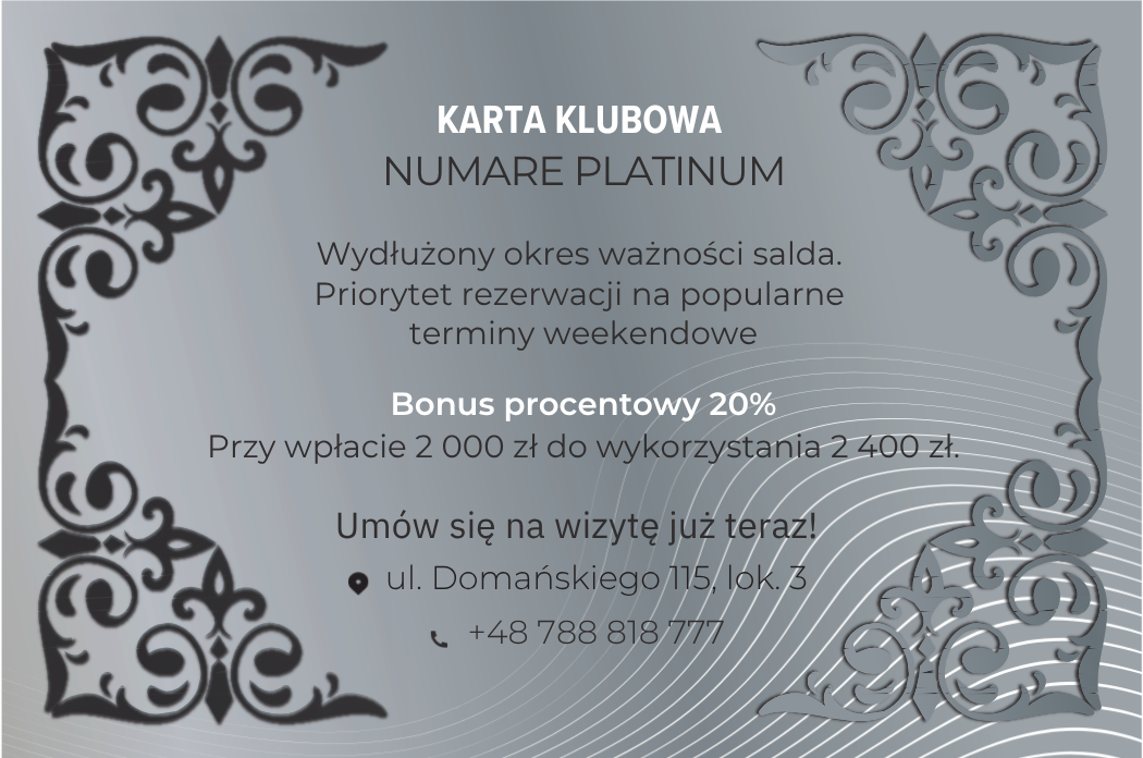 Karnet Klubu Numare — Platinum — Numare Opole